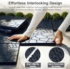 Interlocking Deck Tiles 44 Pack, Waterproof Plastic Patio Deck Tiles, Snap - Image 3