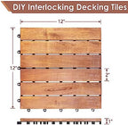 PrimeZone 297 PCS Solid Acacia Wood Interlocking Patio Deck Tiles Outdoor - Image 2