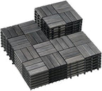 PrimeZone 27 PCS Solid Acacia Wood Interlocking Patio Deck Tiles Outdoor by PrimeZone