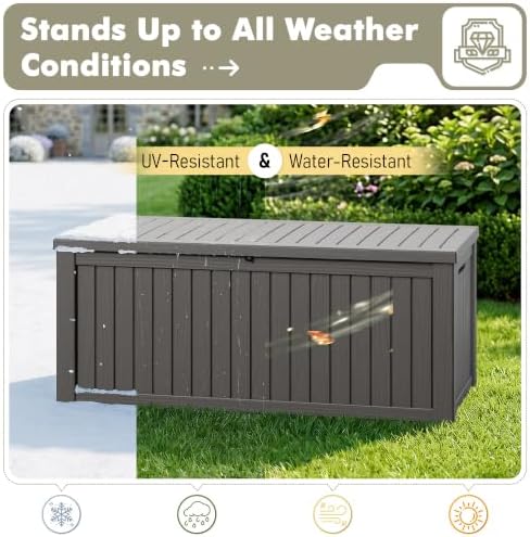 Outdoor Storage Box Waterproof, 200 Gallon Deck Box - Image 3