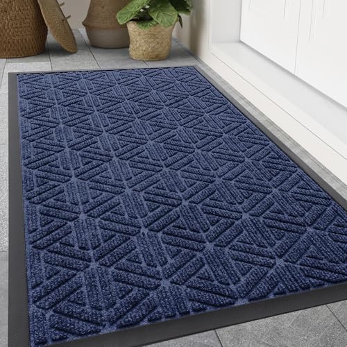Smiry Front Door Mat Outside Entrance, Low Profile Rubber Doormat by Smiry
