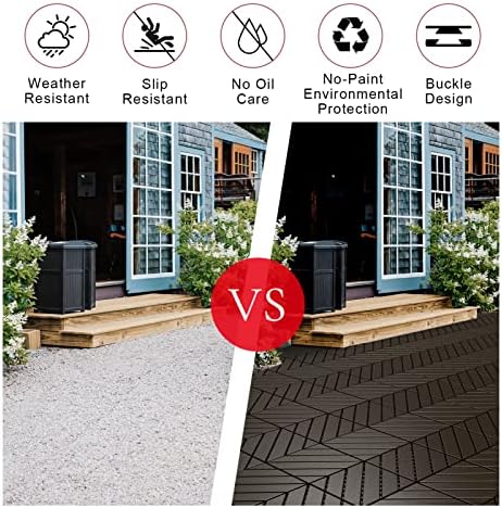 VANCASTLE Interlocking Deck Tiles 36 Pack Dark Coffee 12"x12" Patio Pavers - Image 4