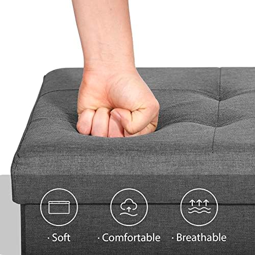 SUPER DEAL 43 Inches Folding Storage Ottoman Bench, Foot Rest - Image 7