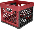 CleverMade Collapsible Milk Crates, 25L 1 Pack, 50 lb, Brick Red by CleverMade