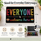 Everyone is Welcome Here Equality Front Door Mat, Pride Rainbow - Image 2