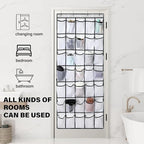 28 Mesh Pockets Hanging Over the Door Shoe Organizer - Image 6