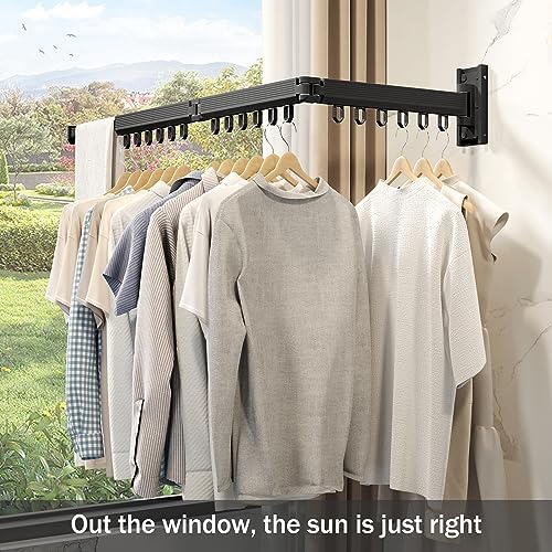 Wall Mounted Foldable Clothes Drying Rack, Heavy Duty 3-Fold Laundry Airer - Image 3