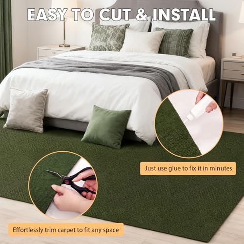 Grefinity Marine Carpet, 6 FT x 18 FT Olive Green Indoor Outdoor Carpet - Image 6
