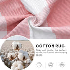 OLANLY Buffalo Plaid Rug 2'4" x 3'7" – Pink and White Cotton Checkered Doormat - Image 4