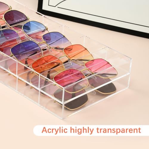 2 Pack Acrylic Sunglasses Organizer, 6 Slot Clear - Image 6