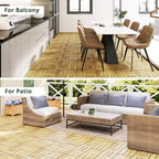 BEEFURNI Interlocking Acacia Wood Deck Tiles 12x12, Natural Yellow - Image 3