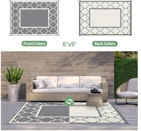 GENIMO Outdoor Rug, Waterproof Plastic Rugs - Image 6