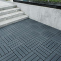 Plastic Interlocking Deck Tiles 12"x12" Waterproof Outdoor Patio Flooring PP by WONSHREE