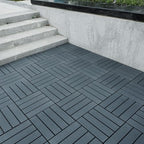 Plastic Interlocking Deck Tiles 12"x12" Waterproof Outdoor Patio Flooring PP by WONSHREE