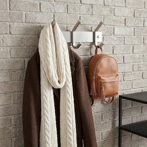 Small Coat Rack Wall Mount – Brushed Nickel 9 Inch Stainless Steel Hook Rail - Image 5
