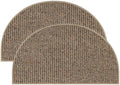 BEQHAUSE Dirt Trapper Door Mat Indoor 2 PCS Half Circle, 17x30 in by BEQHAUSE