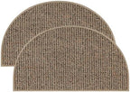 BEQHAUSE Dirt Trapper Door Mat Indoor 2 PCS Half Circle, 17x30 in by BEQHAUSE
