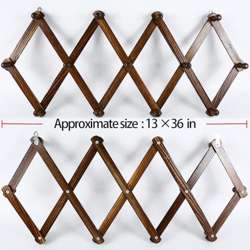 AMAPON Accordion Wall Hanger Expandable Coat Hat Rack 13Peg - Image 4