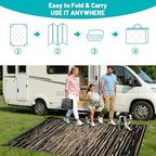 HEBE Outdoor Rug Waterproof 6'x9', Striped Reversible Plastic Patio Rug - Image 5