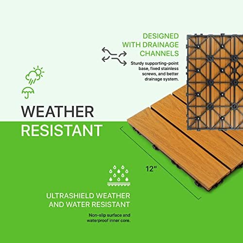 NewTechWood UltraShield Naturale 1 ft. x 1 ft. Composite Deck Tiles - Image 4