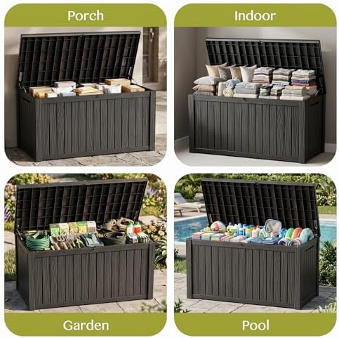 280 Gallon Outdoor Storage Box, Large Patio Deck Box, Tool Storage Bin - Image 5