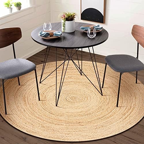 Hausattire Jute Braided Woven Area Rug 5 Feet Round - Image 5