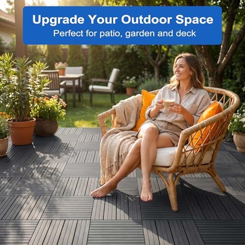 9 PCS 12x12 Inch Plastic Interlocking Deck Tiles - Image 4