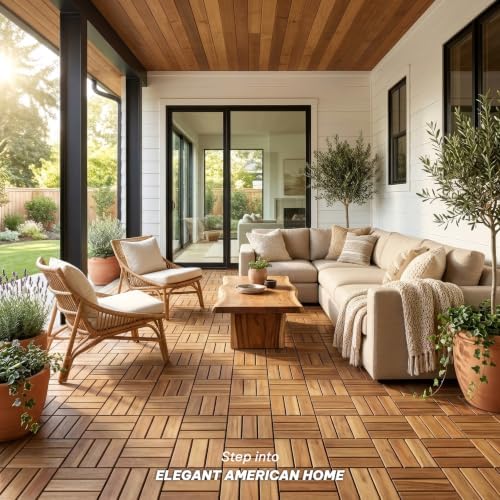 Acacia Interlocking Deck Tiles, 12 Slats - Image 5
