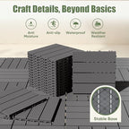 9 PCS Plastic Interlocking Deck Tiles, 11.8"x11.8" Patio Flooring - Image 4