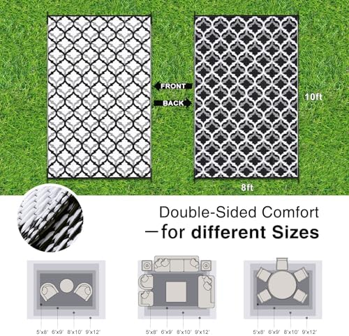 OLANLY Outdoor Rug 8x10 ft Waterproof Reversible Braided Mat - Image 2