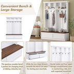 4-in-1 Hall Tree with Storage Bench Shoe Organizer/ Shelves - Image 7