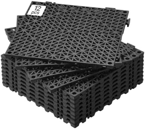 VEVOR Modular Interlocking Cushion, 12 Pack 12" x 12" Splicing Drainage Mats by VEVOR