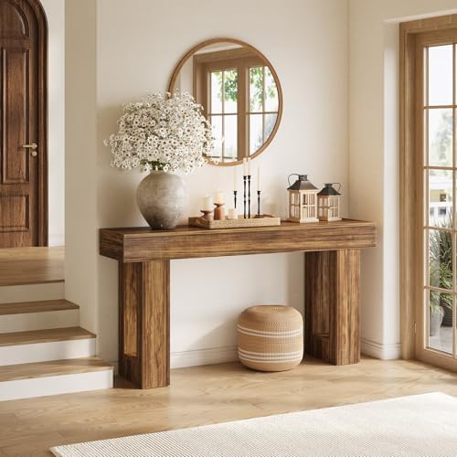 LITTLE TREE 63 Inches Long Sofa Table, Industrial Console Table - Image 5