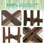 Rnined Plant Stand Indoor, Bamboo Plant Shelf, Adjustable Corner Plants Flower - Image 5
