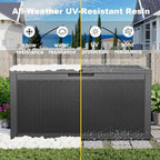 PatioZen 100 Gallon Deck Box Lockable Waterproof Outdoor Storage Black - Image 4