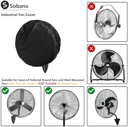 Wall Mount Fan Cover, Suitable for 24 Inch Industrial Fan and Pedestal Fan - Image 5