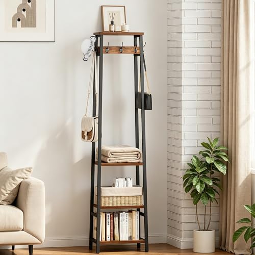 Coat Rack Freestanding with 3 Shelves and 7 Hooks - Image 2