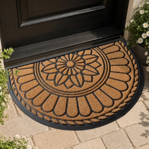 Mibao Half Round Door Mat, Semicircular Entrance by Mibao