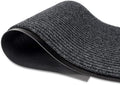 LuxUrux Striped Charcoal Door Mat by LuxUrux
