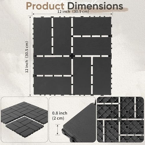 Interlocking Deck Tiles 44 Pack, All Weather Use - Image 2