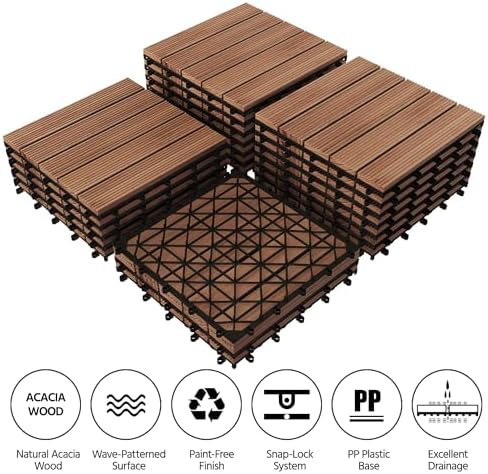Yaheetech 27PCS Interlocking Deck Tiles Outdoor Patio Floor - Image 4