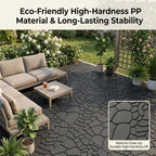 44 Pcs Dark Gray Stone Texture Interlocking Decking Tiles, 12x12 Inch - Image 6