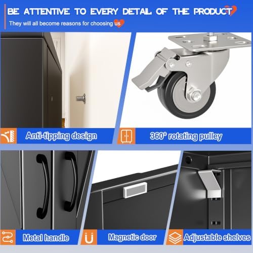 GAIOUS 47.2" Tall Metal Storage Cabinet - Image 4