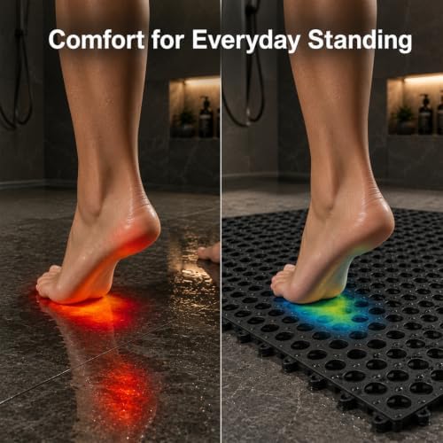 24 Pcs Interlocking Drainage Floor Tiles, 12 Inch Plastic Non Slip Mats - Image 5