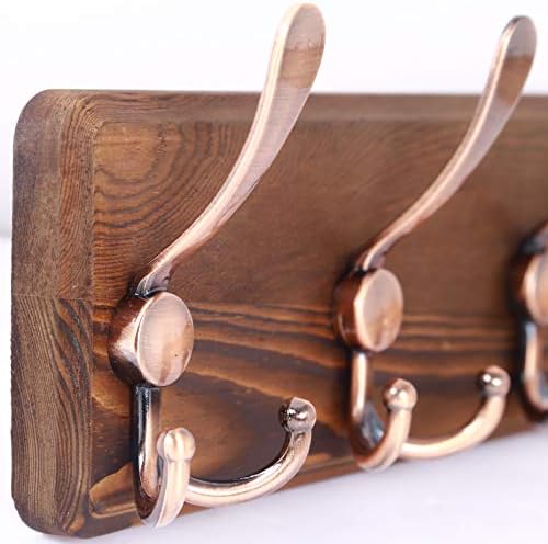 SKOLOO Rustic Pine Wood Wall Coat Rack - Image 5