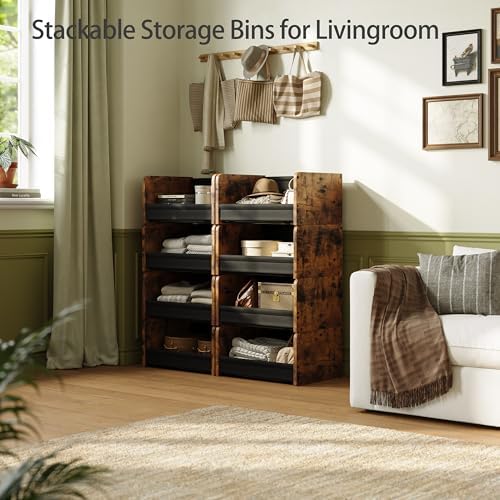 FOUCSSOMEI Closet Organizer and Storage, 4 Tier Stackable Storage Organizer - Image 6