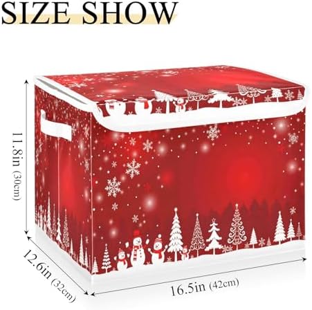 Bolaz Storage Bins with Lids and Handles, Christmas Tree Snowman Storage Box - Image 3