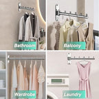 Clothes Hanger Rack Swing Arm, Folding Clothes Hanger Wall Mounted Space Saving - Image 5