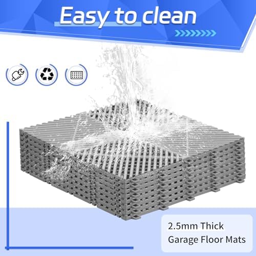 Barydat 72 Pcs 12x12 Garage Floor Tiles Interlocking Drainage - Image 4