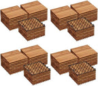 Yaheetech 108PCS Deck Tiles Acacia Wood Interlocking Outdoor Flooring by Yaheetech